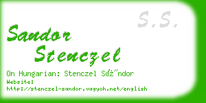 sandor stenczel business card